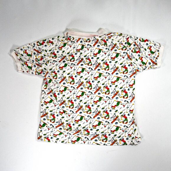 Vintage Disney Mickey & Co Polo Shirt All Over Print Goofy Golf Polo Shirt - M - Picture 2 of 6